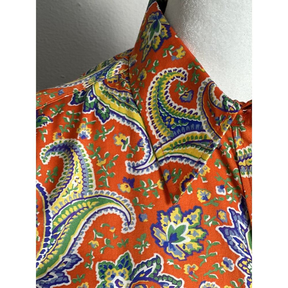 Lauren Ralph Lauren Women's Paisley Orange Paisley Long sleeve Blouse - Picture 6 of 16
